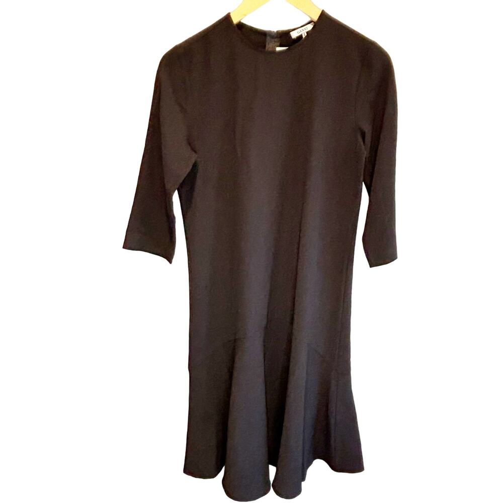Ganni NWT Black Crepe Clark 3/4 Sleeve Dress - size 34 (XS)